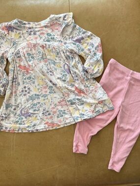 Angel Dear Viscose Bamboo Dinosaur Dress and Legging 6-12M